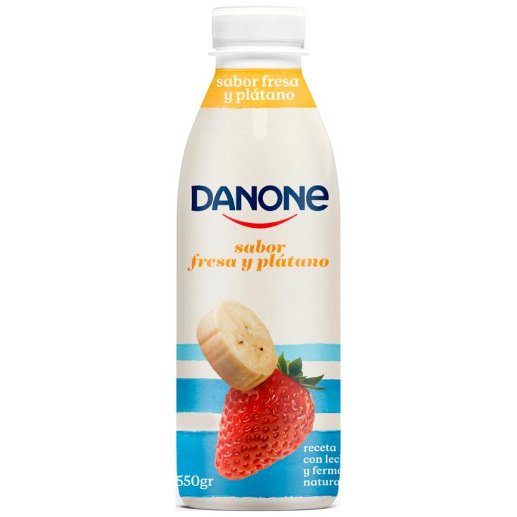 YOGUR PARA BEBER FRESA PLATANO , 550G DANONE