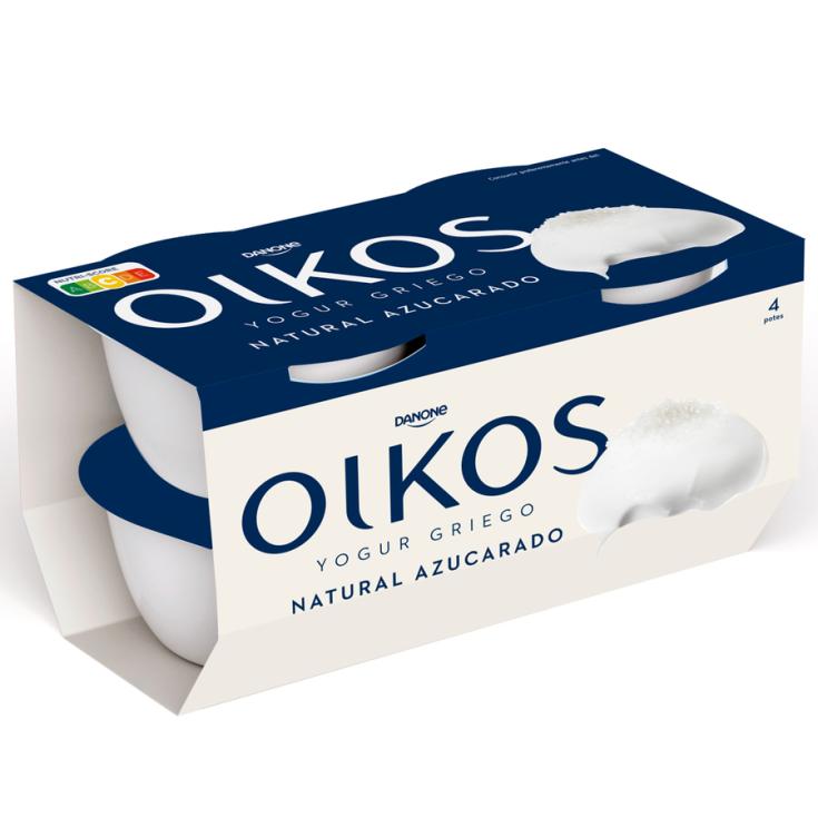 YOGUR GRIEGO NATURAL AZUCARADO P4, 460G OIKOS