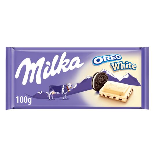 CHOCOALTE BLANCO CON OREO, 100G MILKA