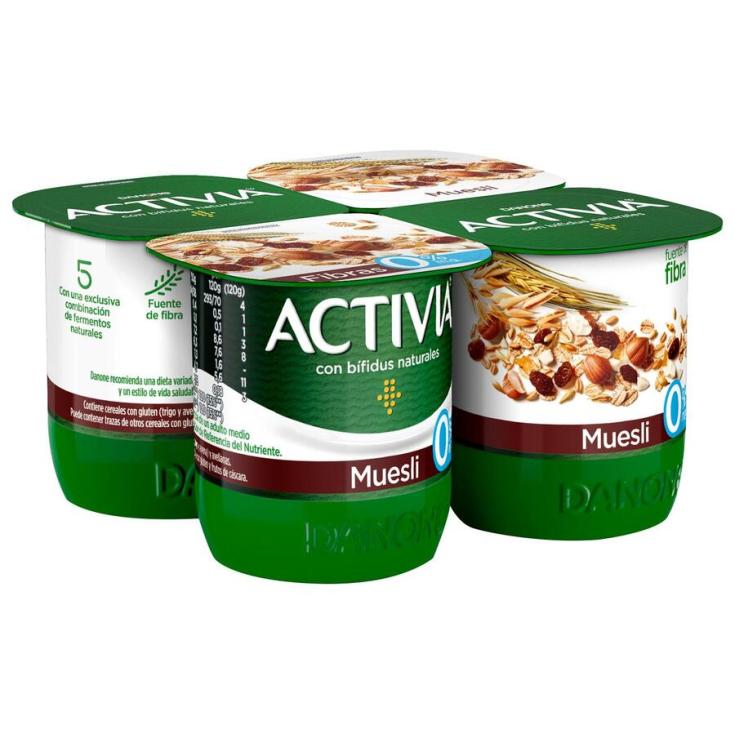 FIBRAS BÍFIDUS MUESLI DESNATADO 0% P4 X1115G DANONE