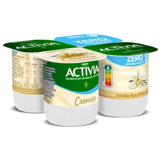 ACTIVIA CREMOSO 0% VAINILLA, 4X115GR DANONE