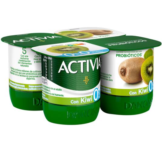 ACTIVIA KIWI 0% M.G. 0% AZÚCAR, 4X120G ACTIVIA