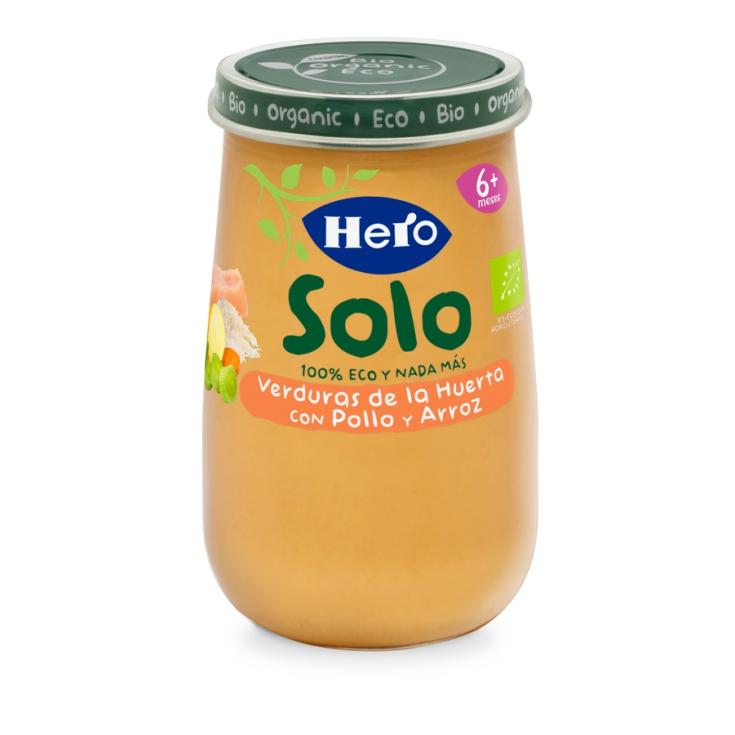 VERDURAS CON POLLO Y ARROZ, 190GR HERO BABY SOLO