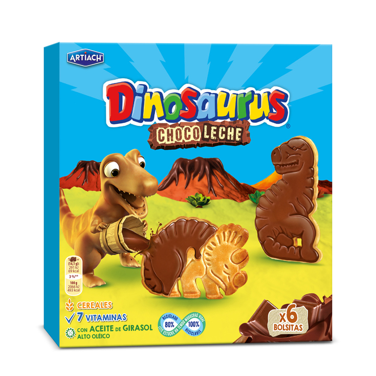 GALLETAS DINOSAURUS CHOCOLECHE, 255G ARTIACH