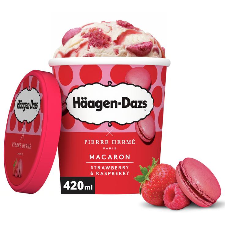 HELADO MACARON STRAWBERRY , 460 ML HäAGEN-DAZS