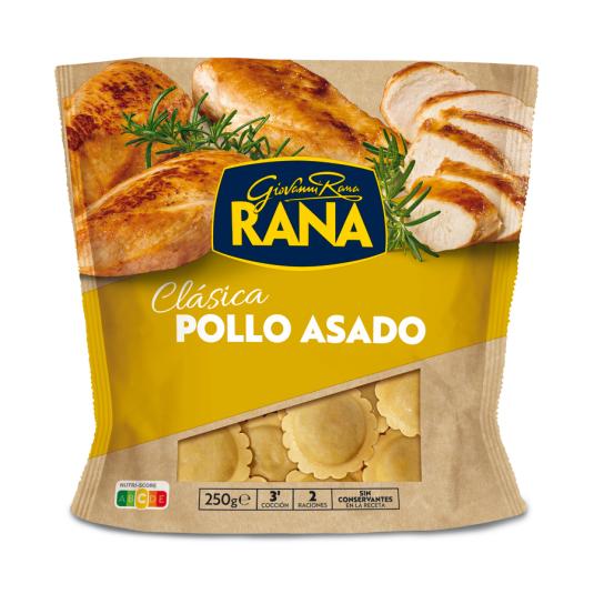 RAVIOLI RELLENO POLLO ASADO , 250G RANA