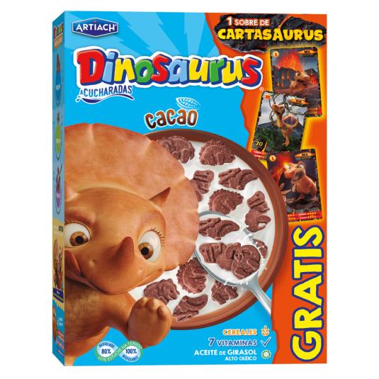 DINOSAURUS A CUCHARADAS CON CACAO, 320G CUETARA