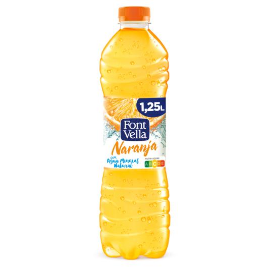 AGUA MINERAL CON ZUMO NARANJA , 1.25L FONT VELLA