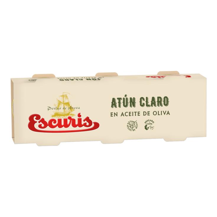 ATUN CLARO ACEITE OLIVA, 3X67G ESCURIS