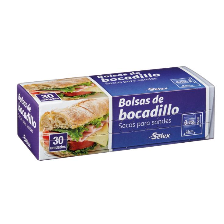 BOLSA BOCADILLO, 30 UD SELEX