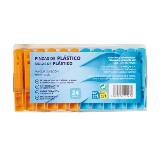 PINZAS PLÁSTICO EXTRA SUPERFUERTE, 24UD SELEX