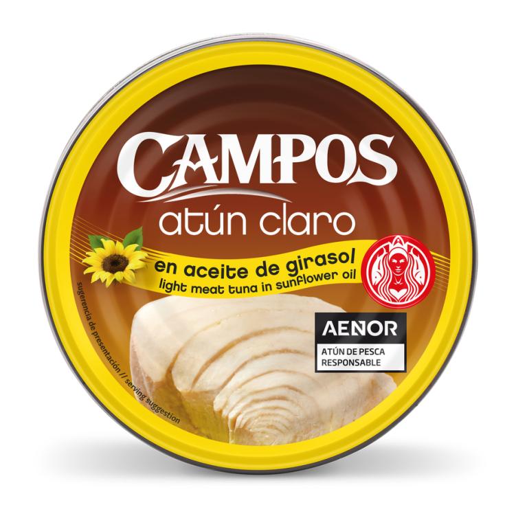 ATUN CLARO ACEITE GIRASOL, 104GR CAMPOS