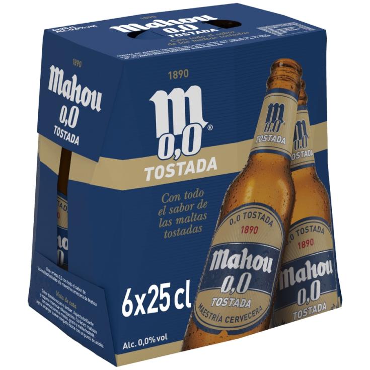 CERVEZA 0,0 TOSTADA, PK 6X25CL MAHOU