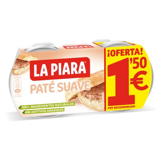 PATE SUAVE SOLO NATURAL, 2X75GR LA PIARA