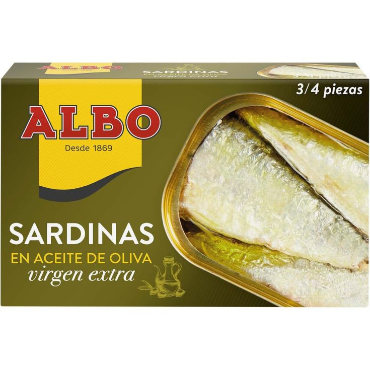 SARDINAS EN ACEITE DE OLIVA, 85G ALBO