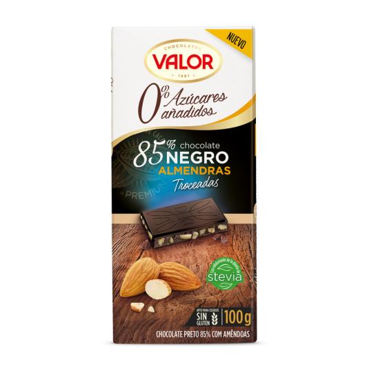 CHOCOLATE NEGRO 82% CON ALMENDRA, 250GR VALOR