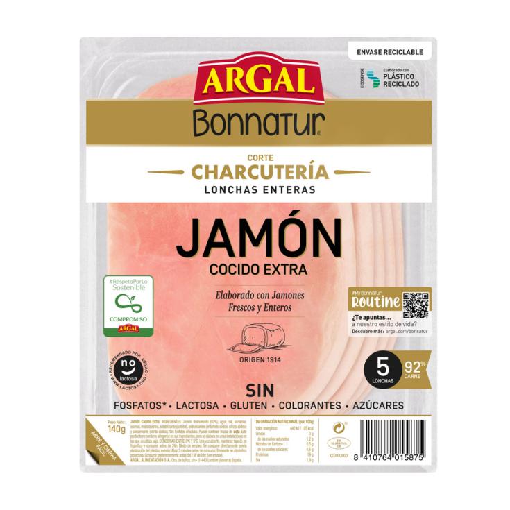 JAMON COCIDO LONCHAS , 140G ARGAL