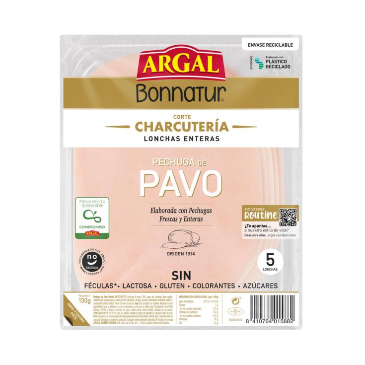 PECHUGA DE PAVO LONCHAS , 130G ARGAL