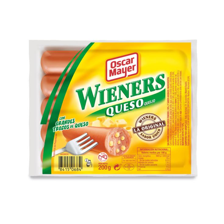 SALCHICHAS WIENNER QUESO, 200G OSCAR MAYER