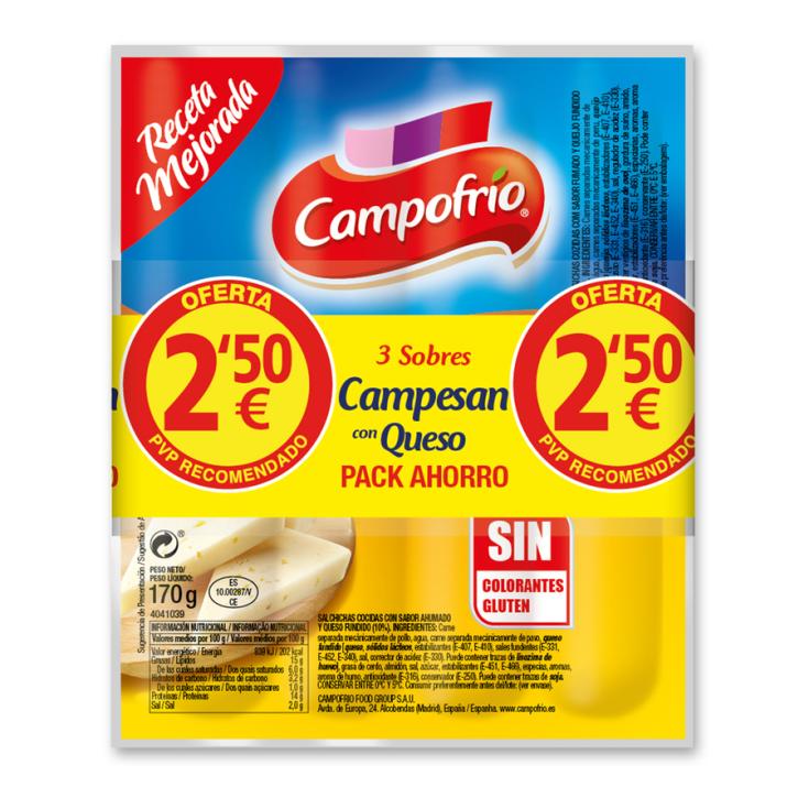 SALCHICHAS CAMPESAN P3 , 510G CAMPOFRIO