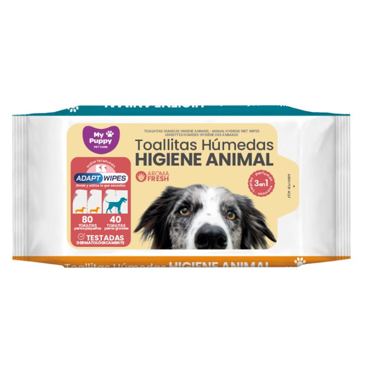 TOALLITA HUMEDA HIGIENE ANIMAL, 40/80UD MY PUPPY