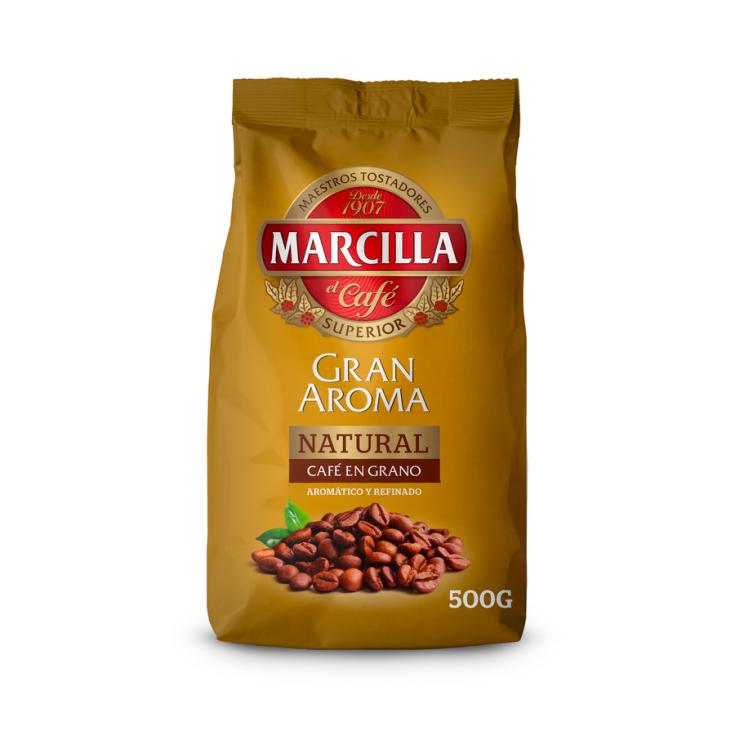 CAFÉ EN GRANO NATURAL, 500GR MARCILLA