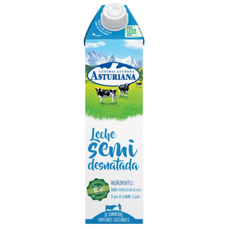 LECHE SEMIDESNATADA, 1L ASTURIANA