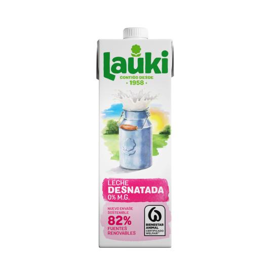 LECHE DESNATADA, 1L LAUKI