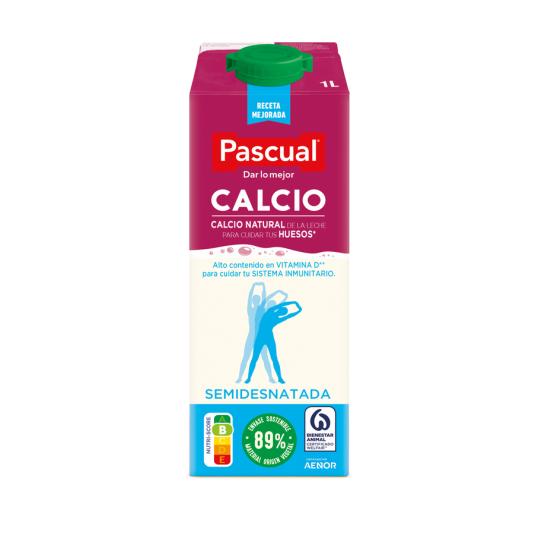 LECHE SEMIDESNATADA CON CALCIO, 1L PASCUAL