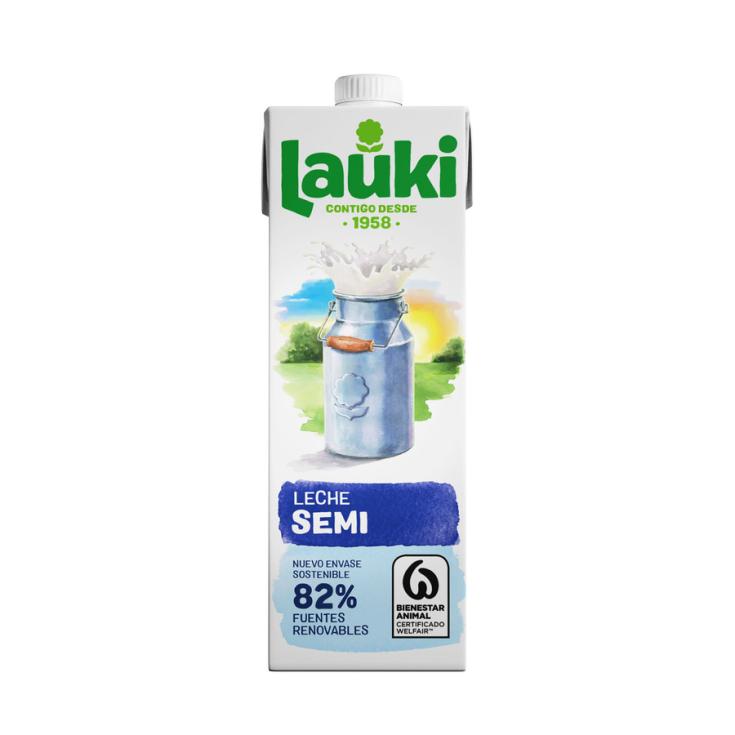 LECHE SEMIDESNATADA, 1L LAUKI