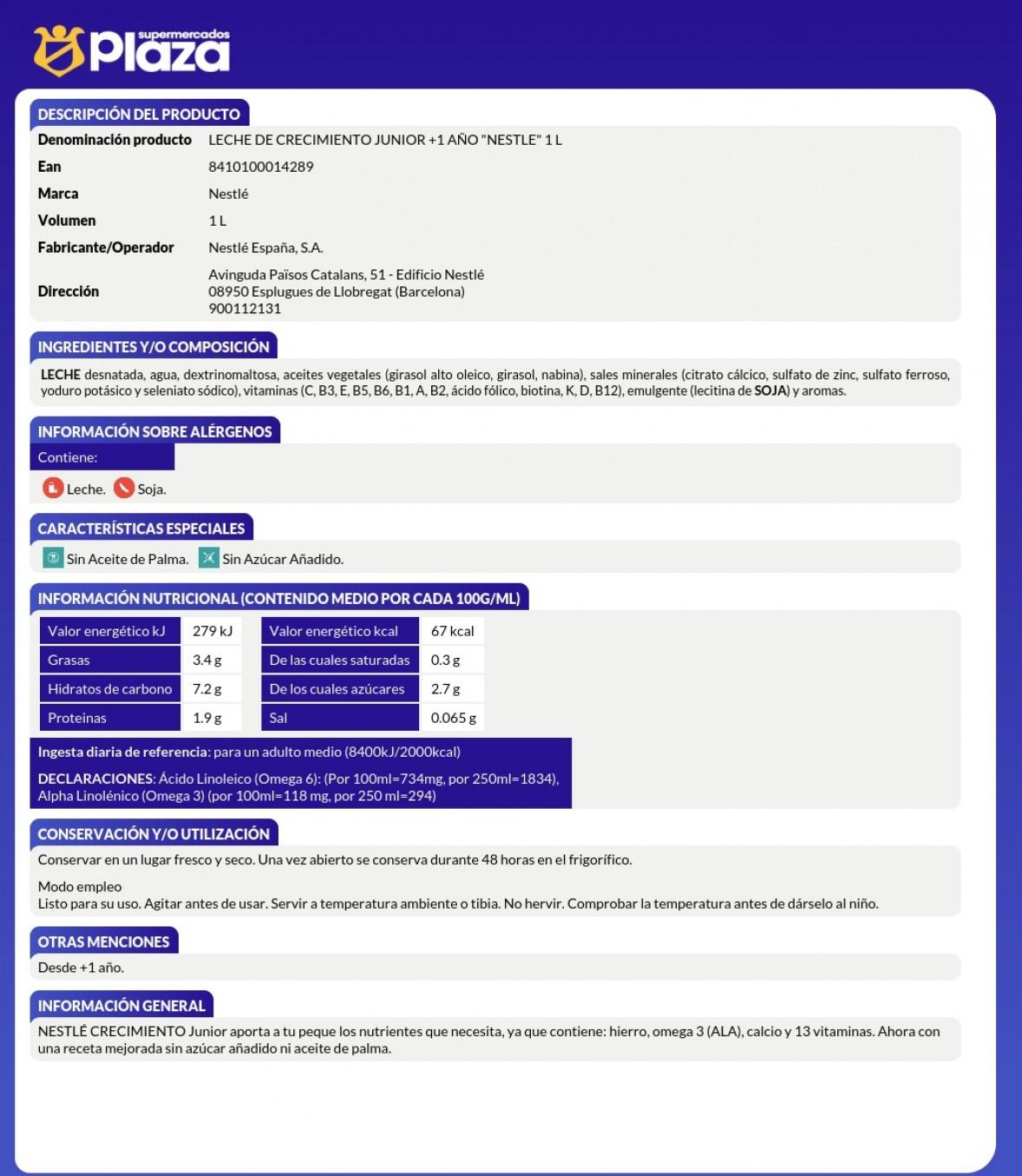 LECHE NATIVA 3 ORIGINAL, 1L NESTLE NATIVA