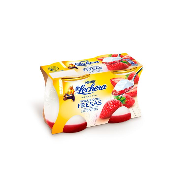 YOGUR CON FRESA, 2X125GR LA LECHERA