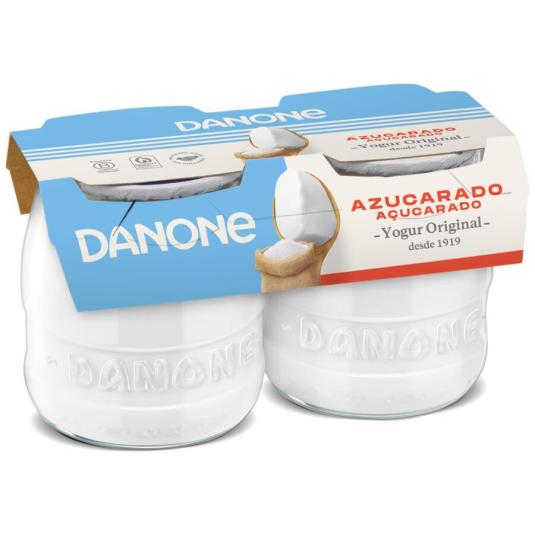 YOGUR NATURAL AZUCARADO ORIGINAL, 2X130G DANONE