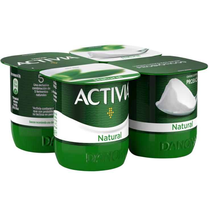 YOGUR ACTIVIA NATURAL, 4X120GR ACTIVIA