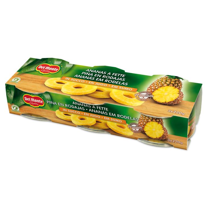 PIÑA EN SU JUGO, 3X140GR DEL MONTE