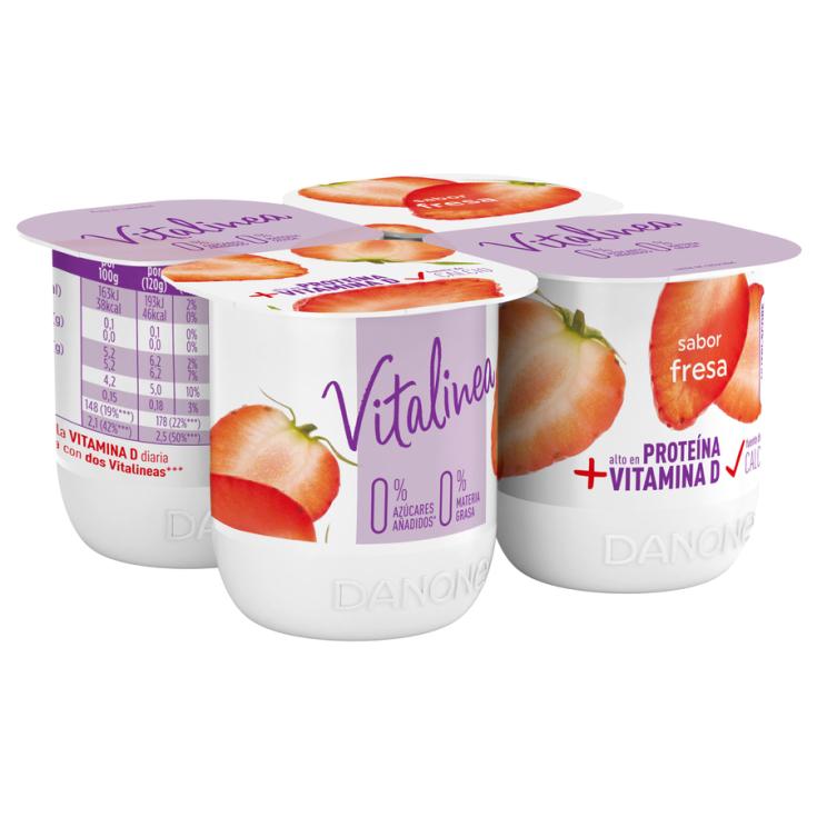 YOGUR FRESA 0% VITALINEA, 4X120GR DANONE