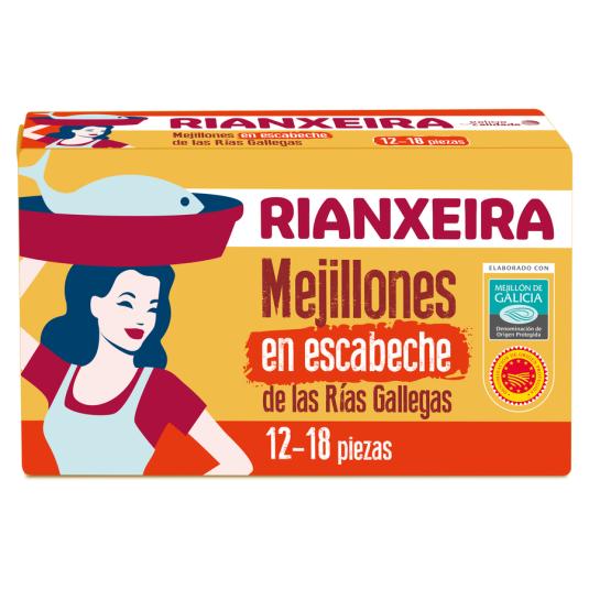 MEJILLONES EN ESCABECHE 12/18, 69GR RIANXEIRA