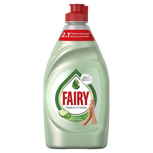 LAVAVAJILLAS A MANO ALOE Y PEPINO, 340ML FAIRY