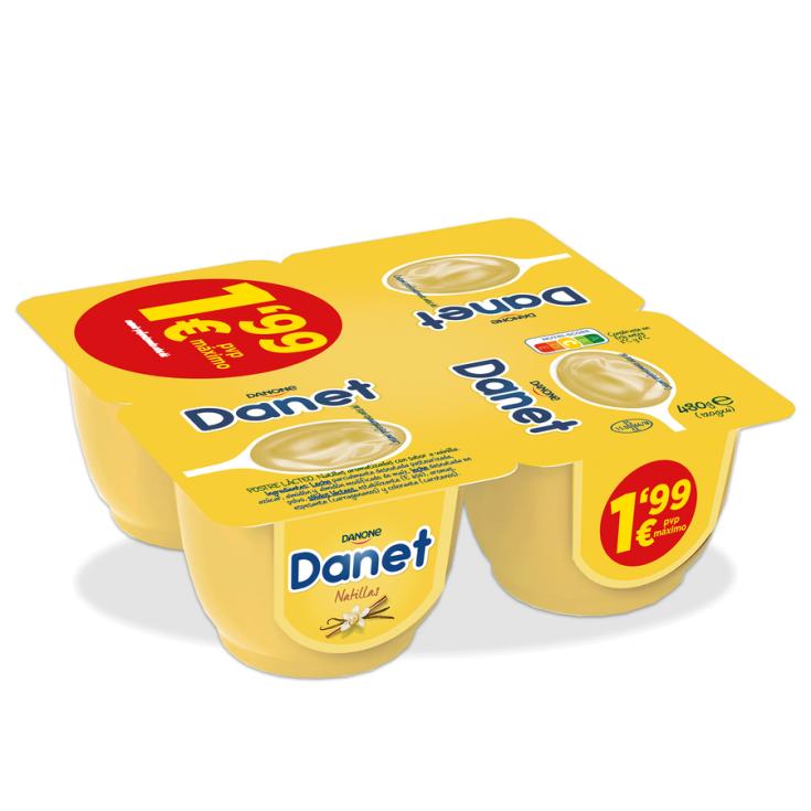 NATILLAS DE VAINILLA DANET, 4X120GR DANONE