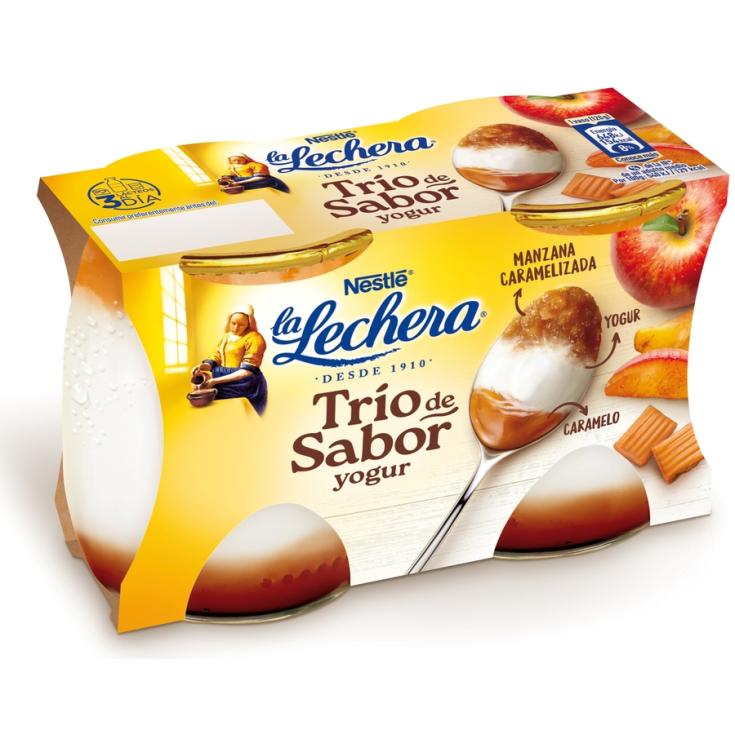 YOGUR TRIO MANZANA - CARAMELO, P2 LA LECHERA