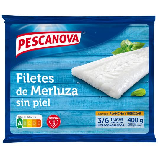 FILETES DE MERLUZA SIN PIEL BOLSA 400 G PESCANOVA