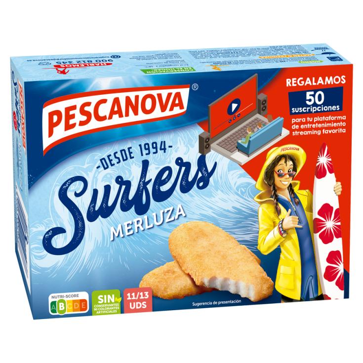 SURFERS DE MERLUZA REBOZADA, 400G PESCANOVA