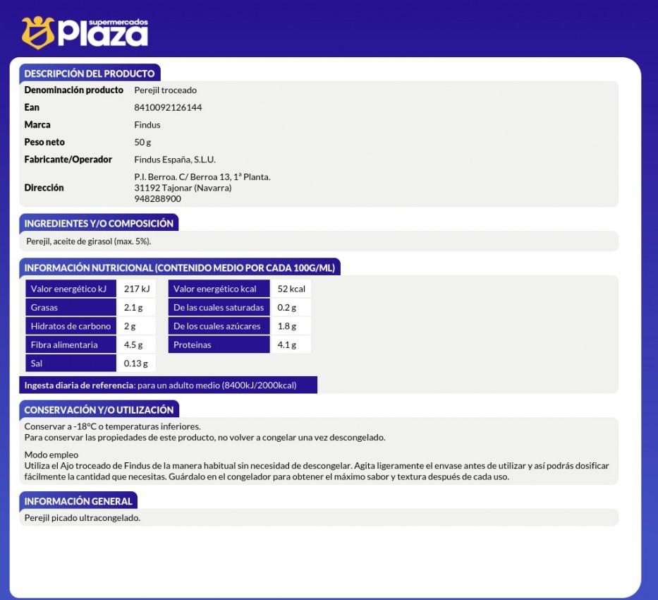 PEREJIL TROCEADO, 50G FINDUS 