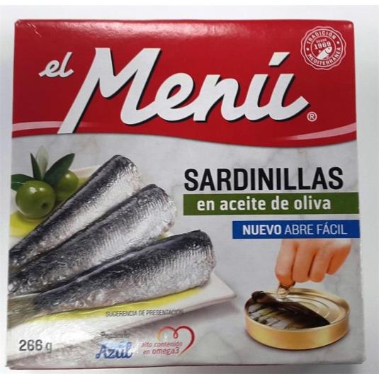 SARDINILLA EN ACEITE DE OLIVA, 266G EL MENÚ