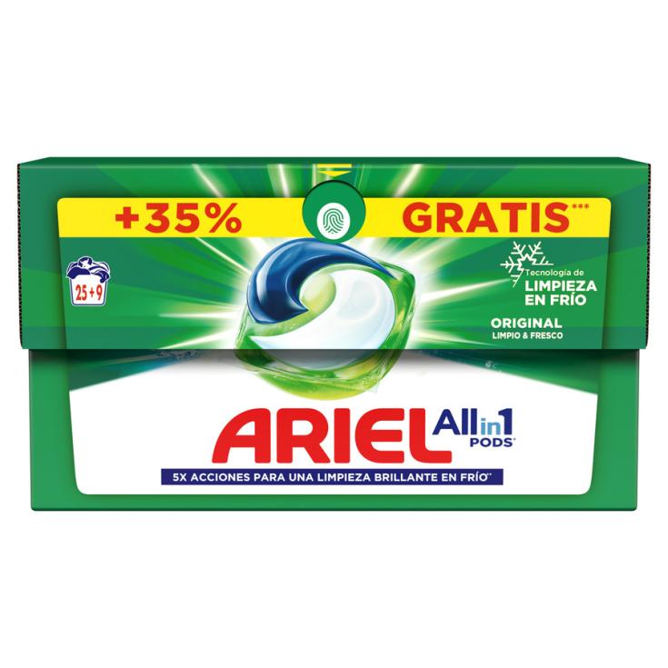 DETERGENTE EN CAPSULAS 3 EN 1, 25+9 DOSIS ARIEL