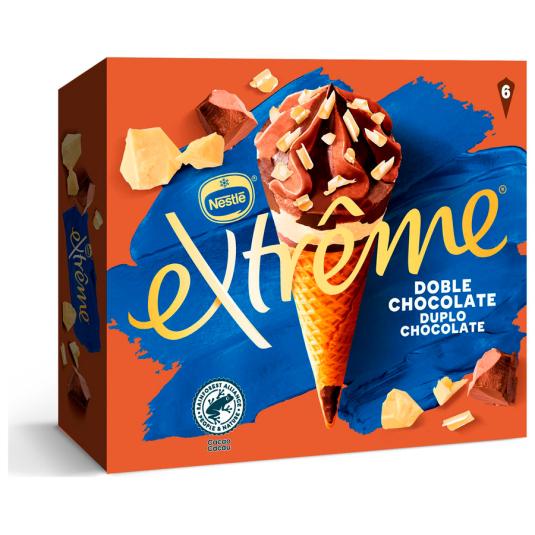 CONO EXTREME DOBLE CHOCOLATE , 6X120ML HELADOS NESTLE