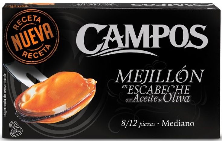 MEJILLONES EN ESCABECHE 8-12, 69G CAMPOS