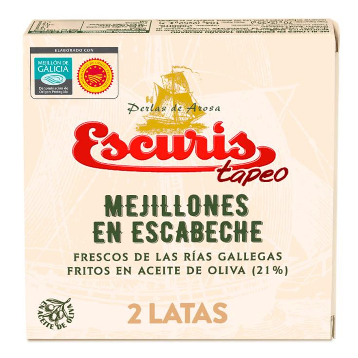 MEJILLONES ESCABECHE TAPEO, 2X35G ESCURIS