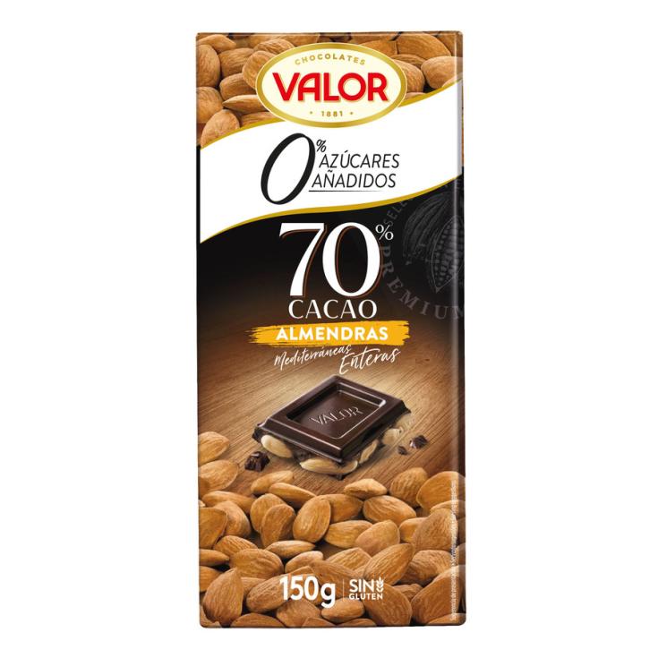 CHOCOLATE NEGRO ALMENDRA S/AZUCAR, 150GR VALOR