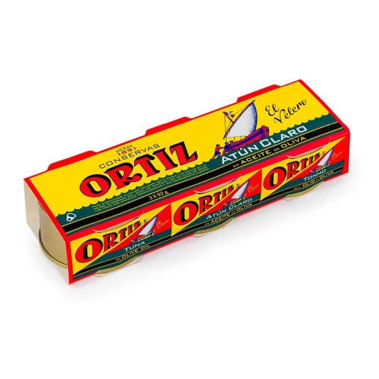 ATUN CLARO EN ACEITE DE OLIVA, 3X67G CONSERVAS ORTIZ